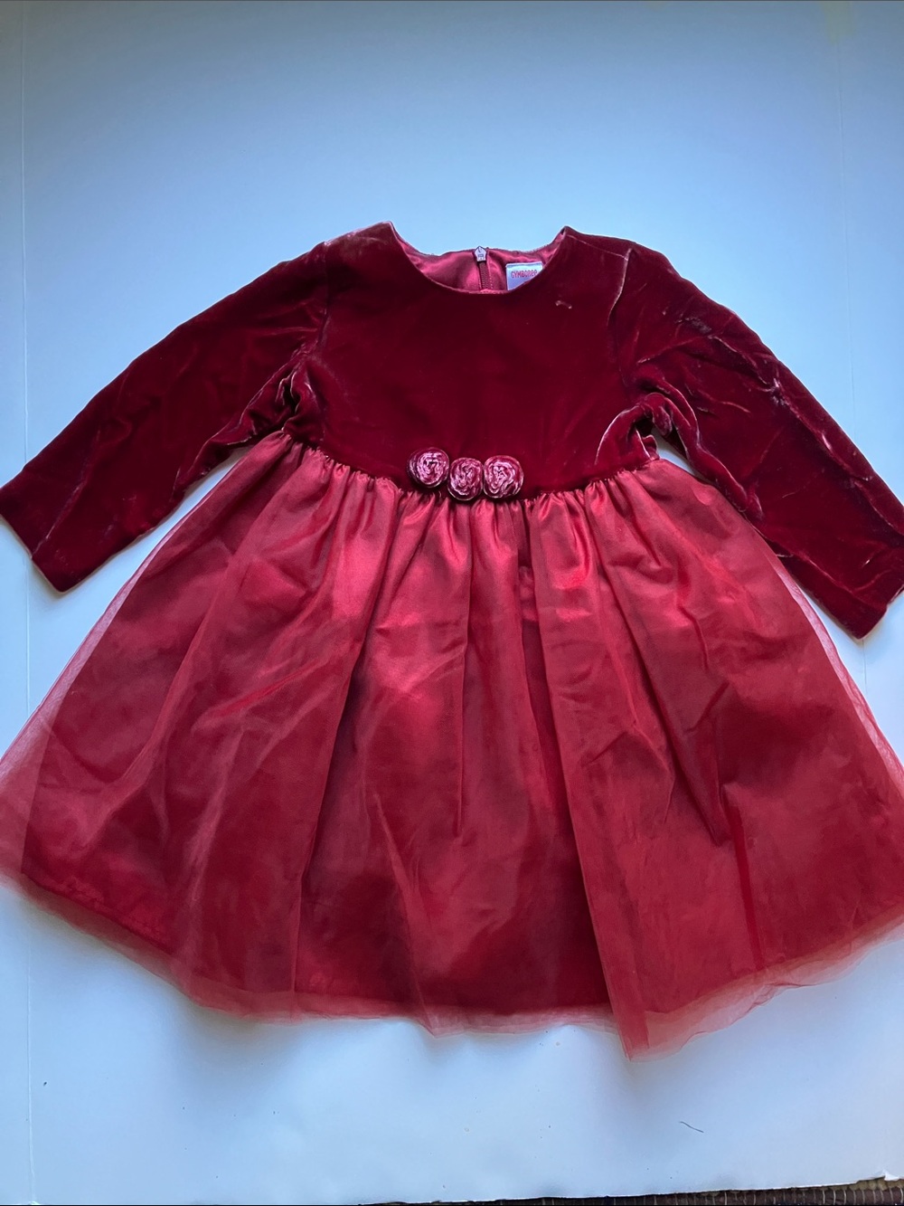 Toddler Girls GYMBOREE red velvet tulle Christmas holiday winter dress 3T